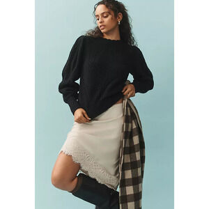 By Anthropologie Scalloped Collar Sweater 1x NWT